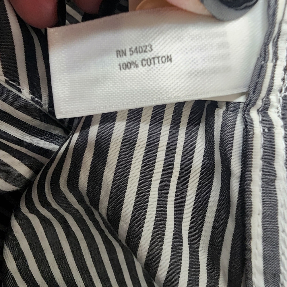Gap Shirt Dress Medium Striped Gray White Casual Office Lightweight C330 - Picture 5 of 5